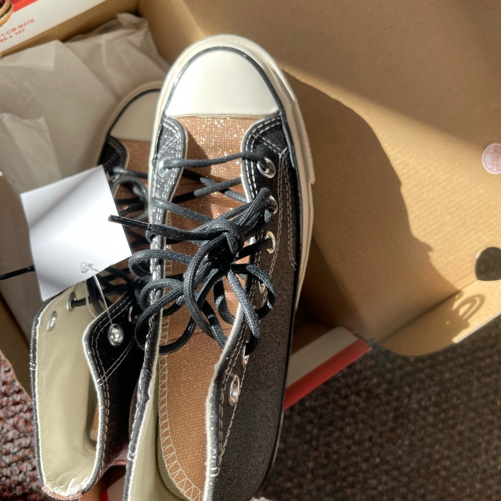 Converse womens Chuck 70 Hi blackgold microglitter